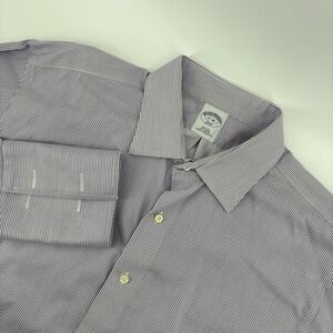 BROOKS BROTHERS 346 Men's 17-36 Purple French CuffLong Sleeve Button Up Non Iron